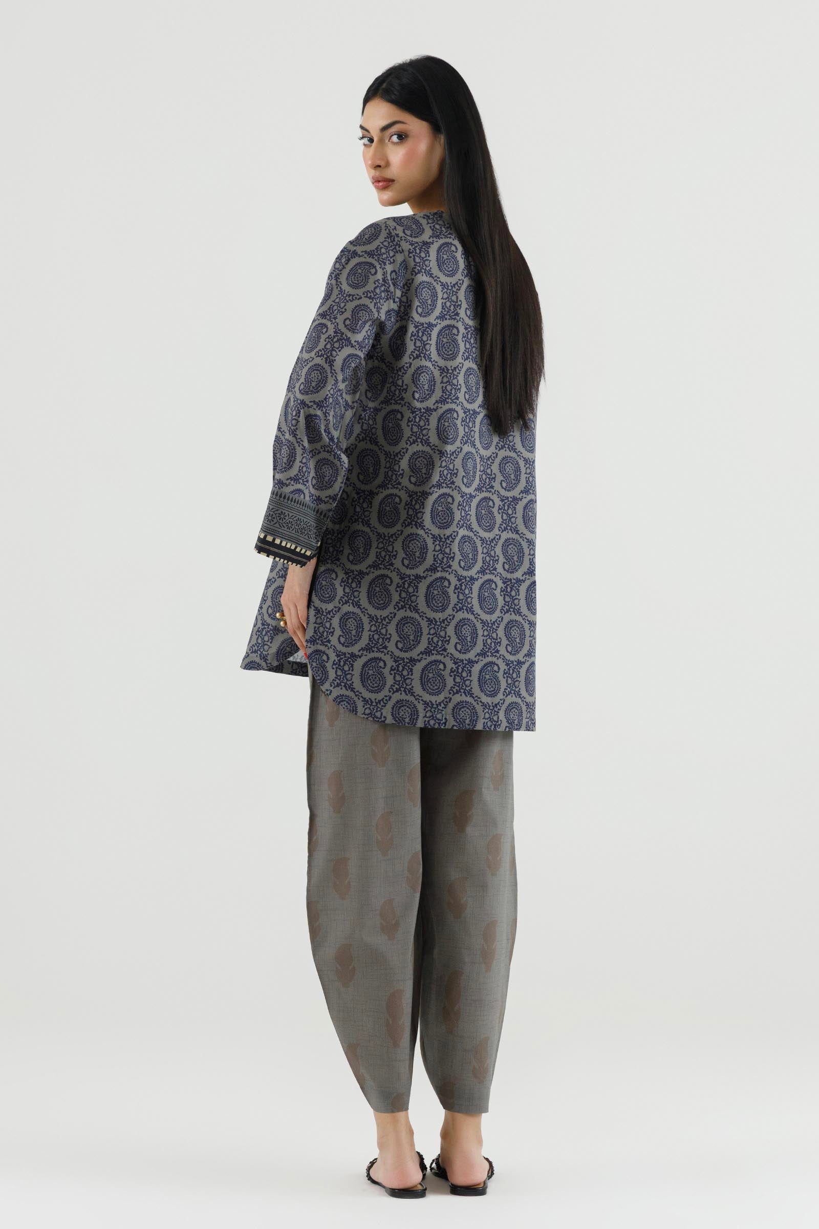 Stitched Printed Lawn Shirt+ Culotte