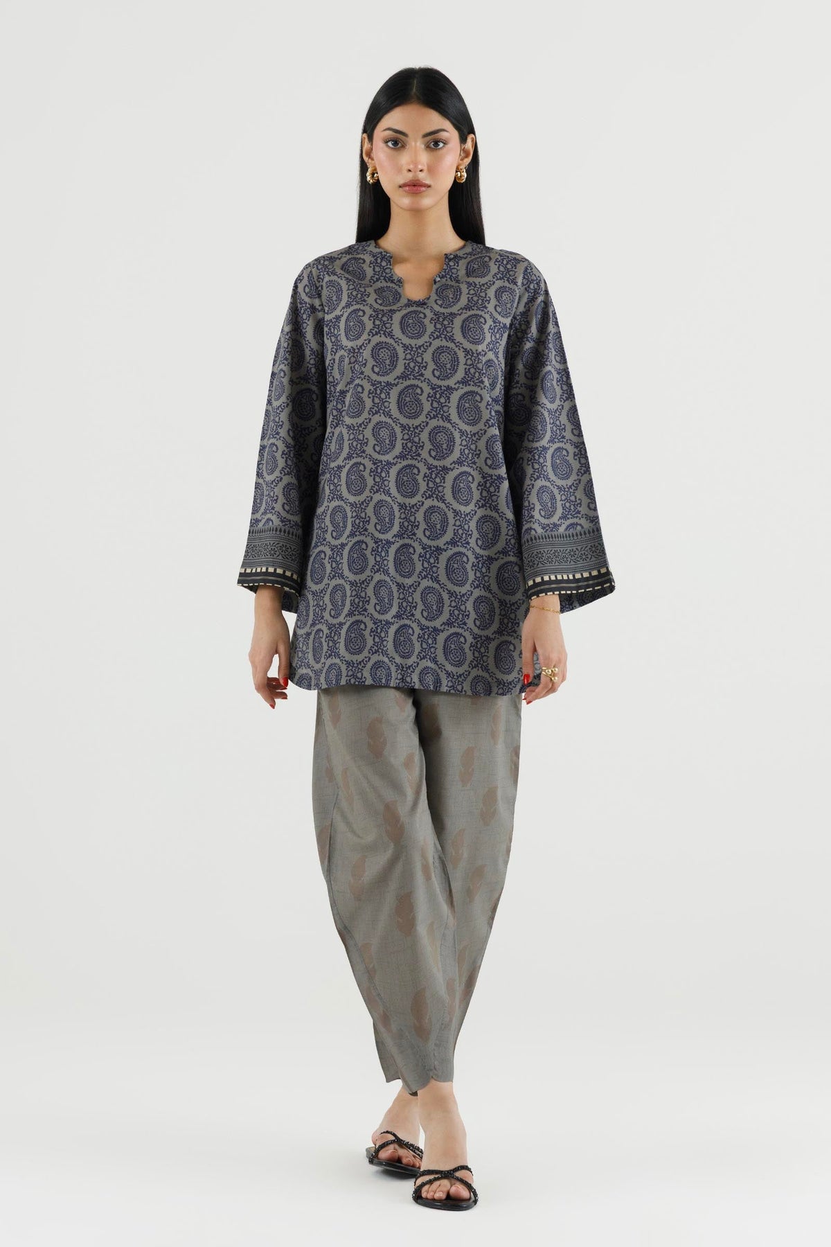 Stitched Printed Lawn Shirt+ Culotte