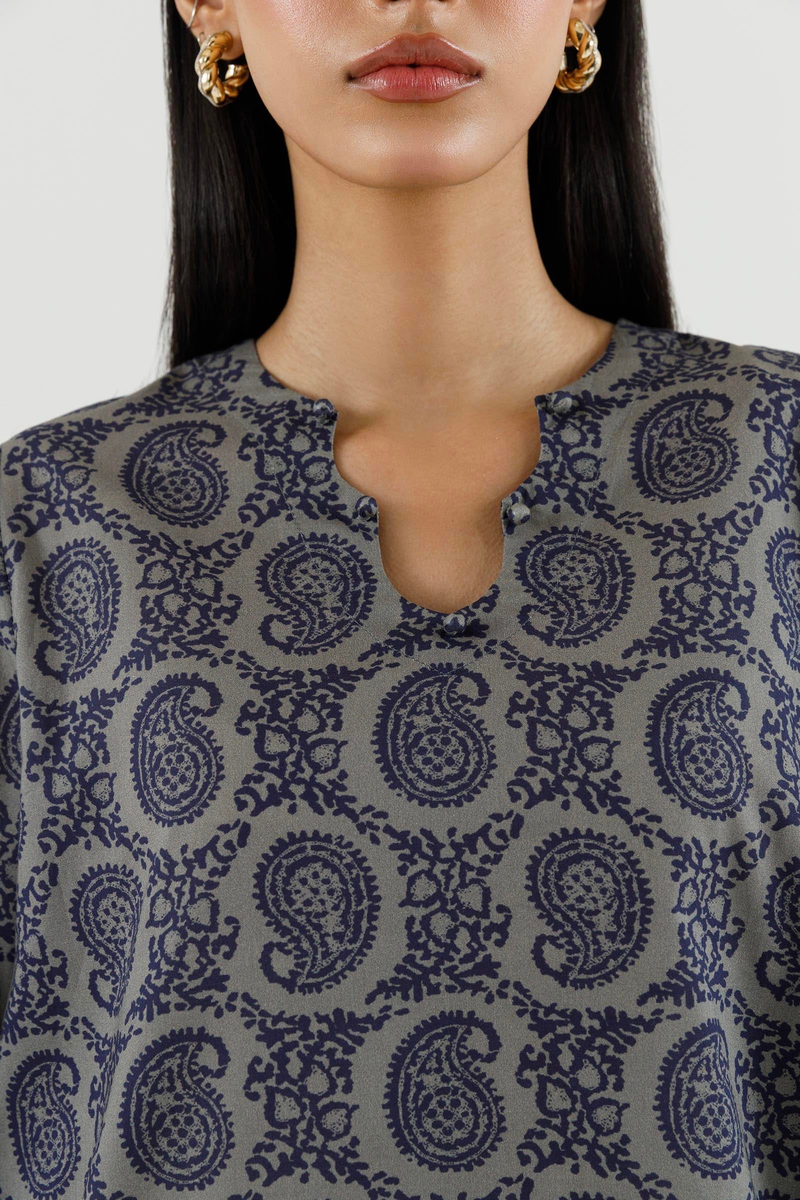 Stitched Printed Lawn Shirt+ Culotte