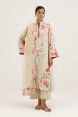 Stitched Embroidered Raw Silk Shirt+ Culotte