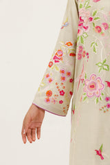 Stitched Embroidered Raw Silk Shirt+ Culotte