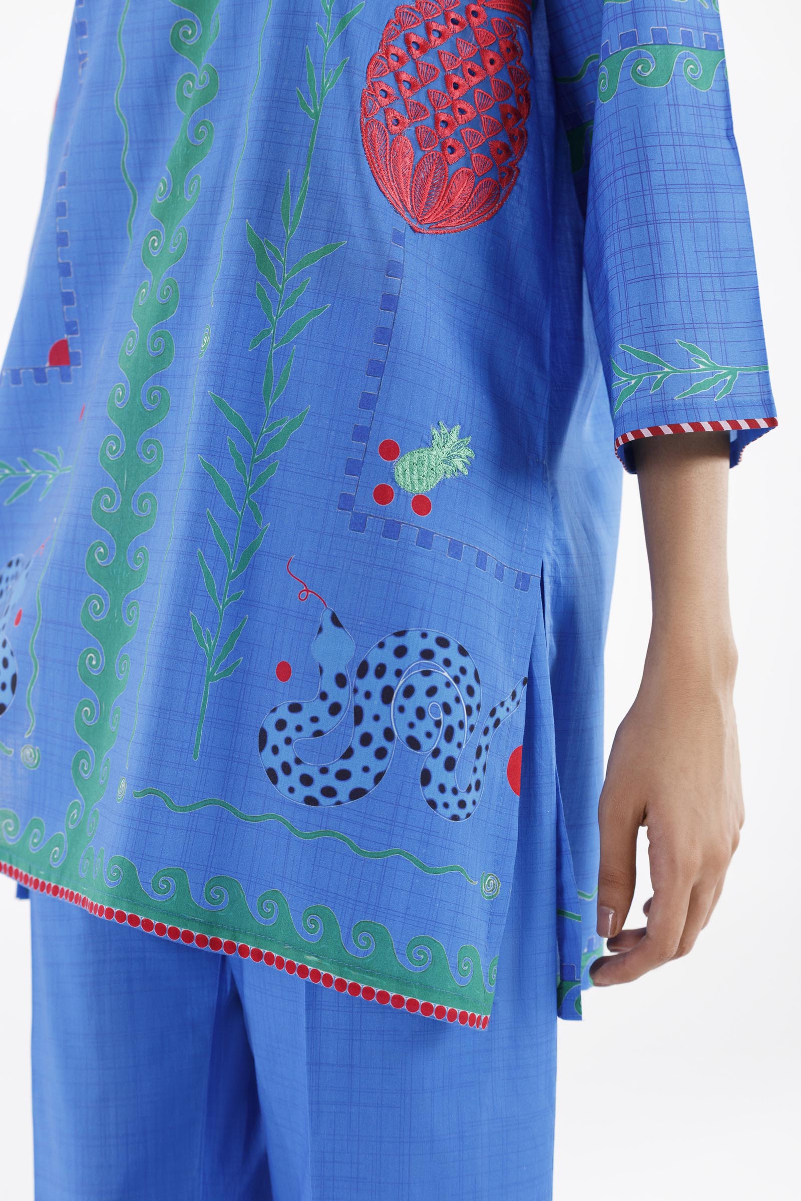 Stitched Embroidered Lawn Shirt + Culotte