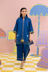 Stitched Embroidered Lawn Shirt + Culotte