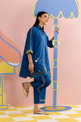 Stitched Embroidered Lawn Shirt + Culotte