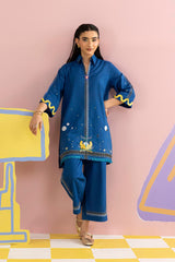 Stitched Embroidered Lawn Shirt + Culotte