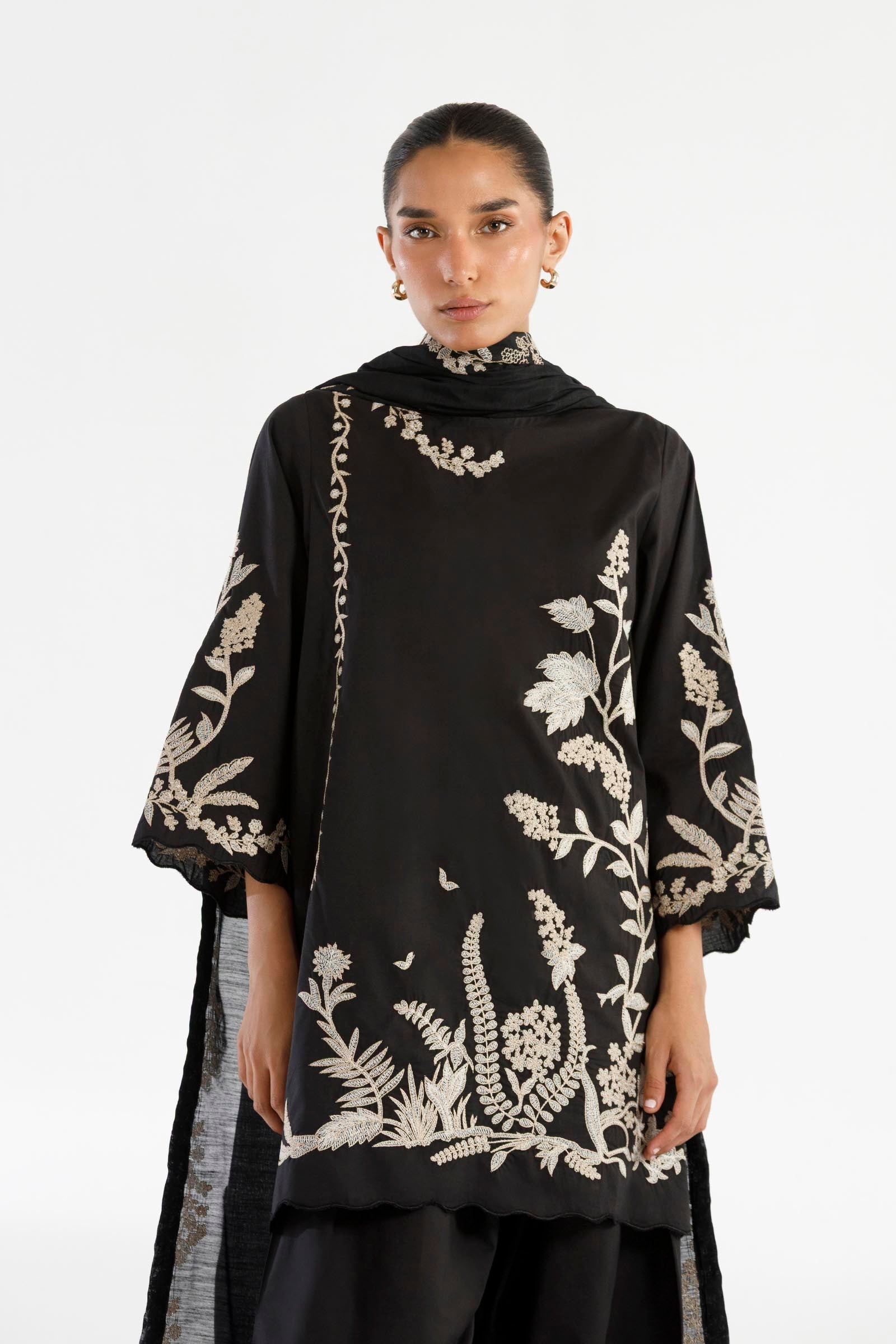 Stitched Embroidered Lawn Suit