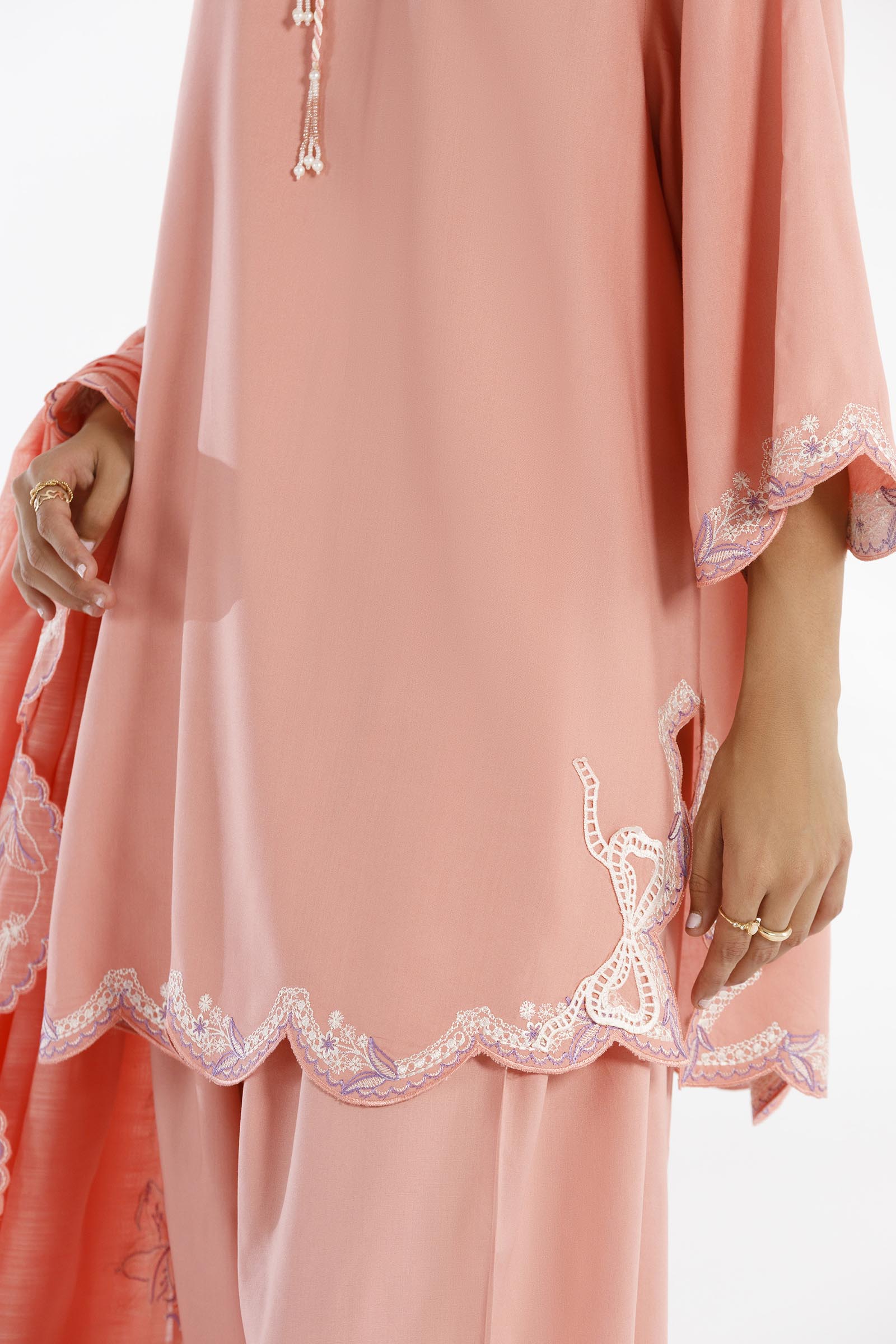 Stitched Embroidered Linen Shirt + Shalwar