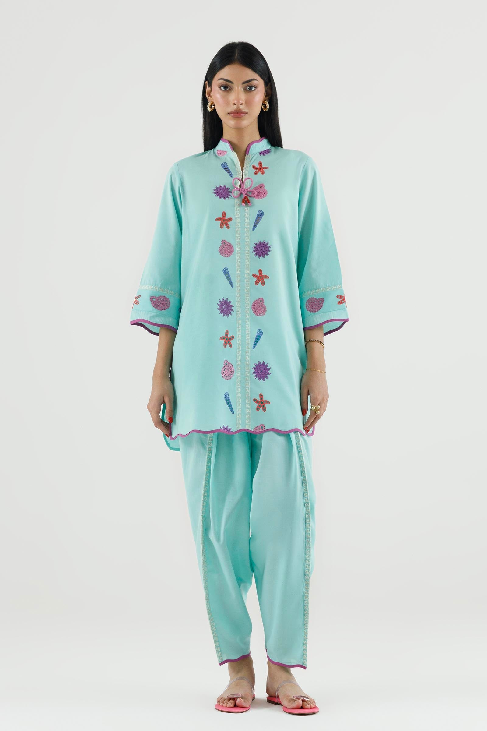 Stitched Embroidered Lawn Shirt+ Shalwar