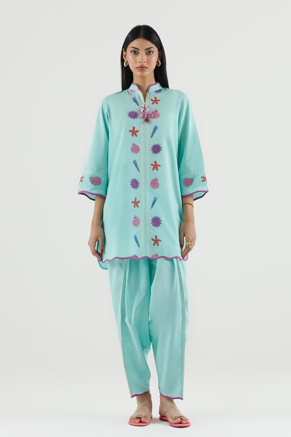 Stitched Embroidered Lawn Shirt+ Shalwar