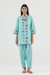 Stitched Embroidered Lawn Shirt+ Shalwar