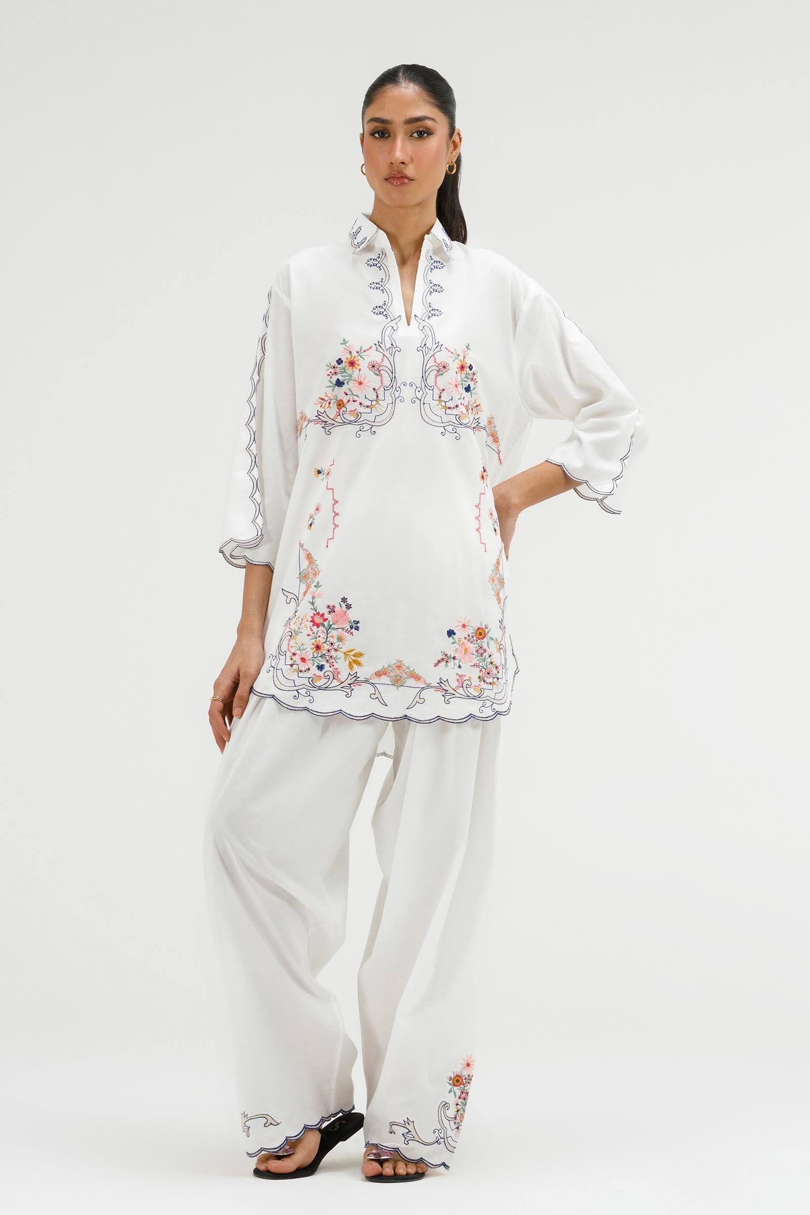 Stitched Embroidered Lawn Shirt+ Shalwar