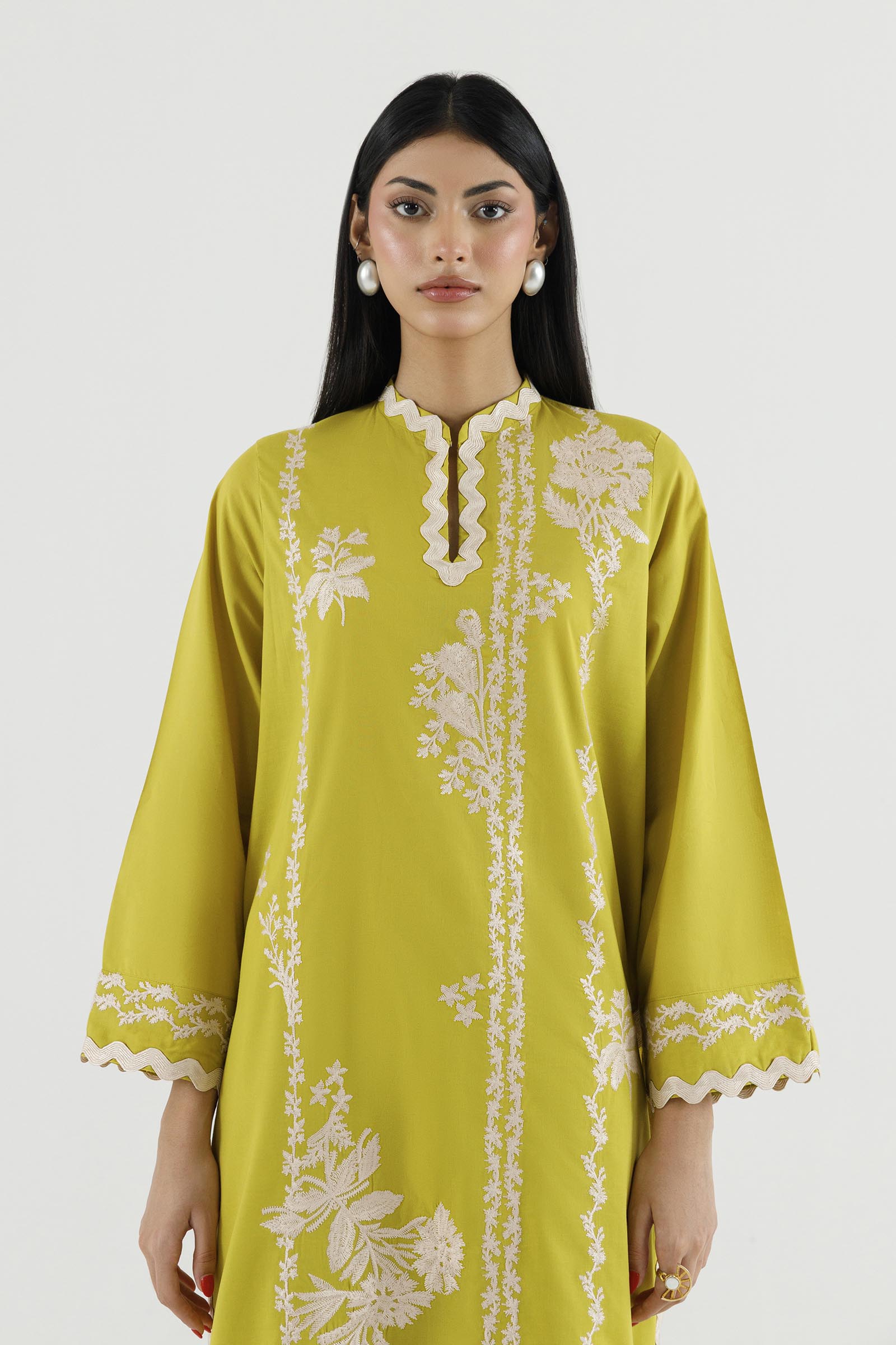 Stitched Embroidered Lawn Shirt+ Culotte