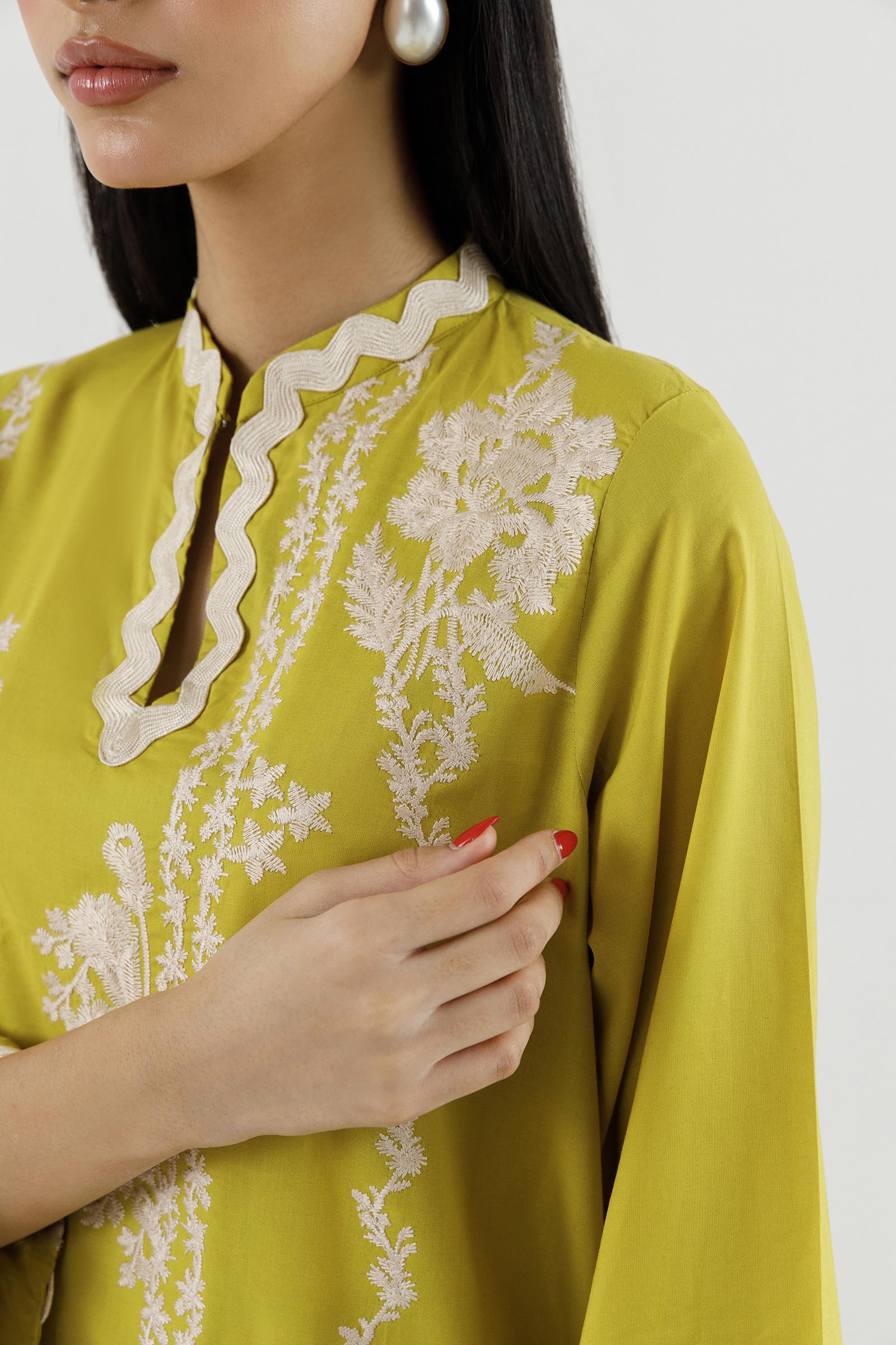 Stitched Embroidered Lawn Shirt+ Culotte