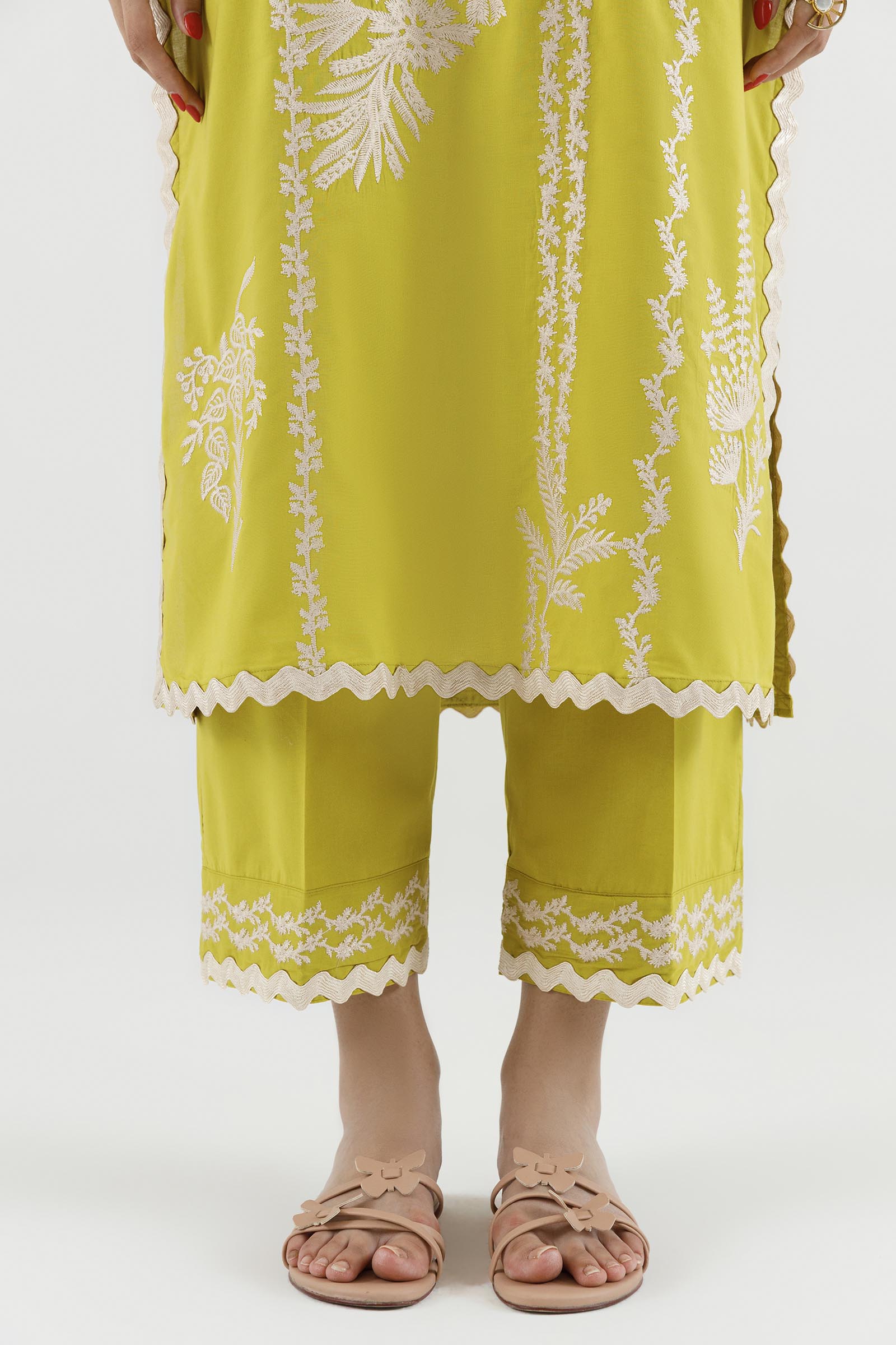 Stitched Embroidered Lawn Shirt+ Culotte