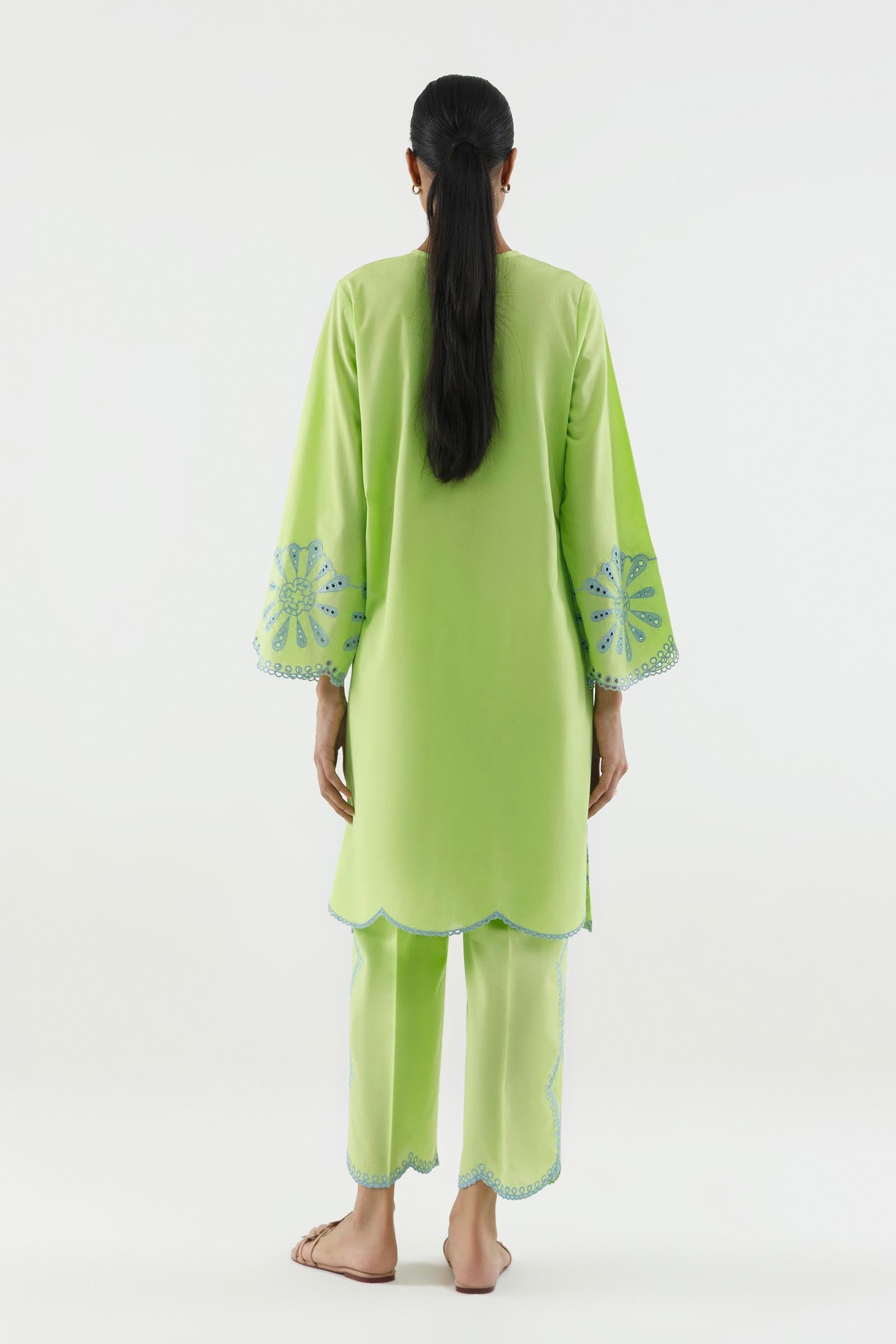 Stitched Embroidered Lawn Shirt+ Culotte