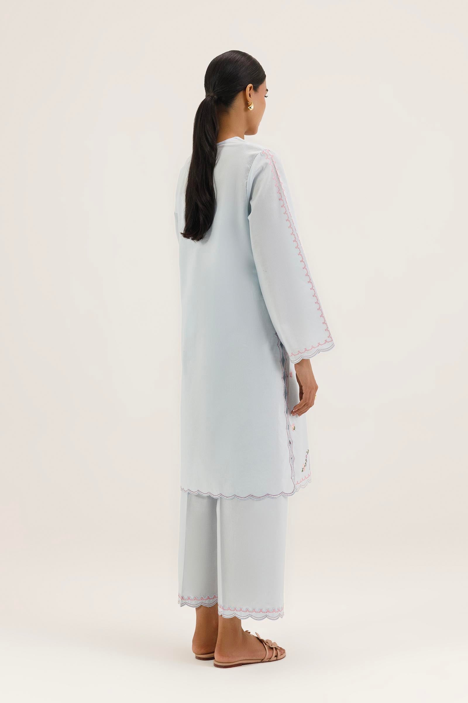 Stitched Embroidered Lawn Shirt+ Culotte