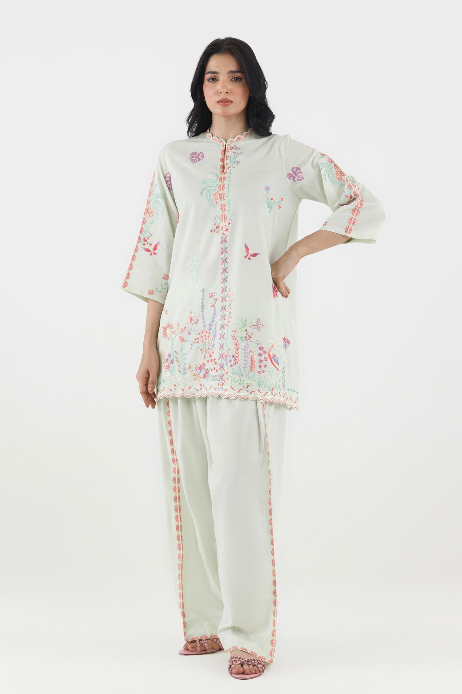 Stitched Embroidered Lawn Shirt+ Shalwar