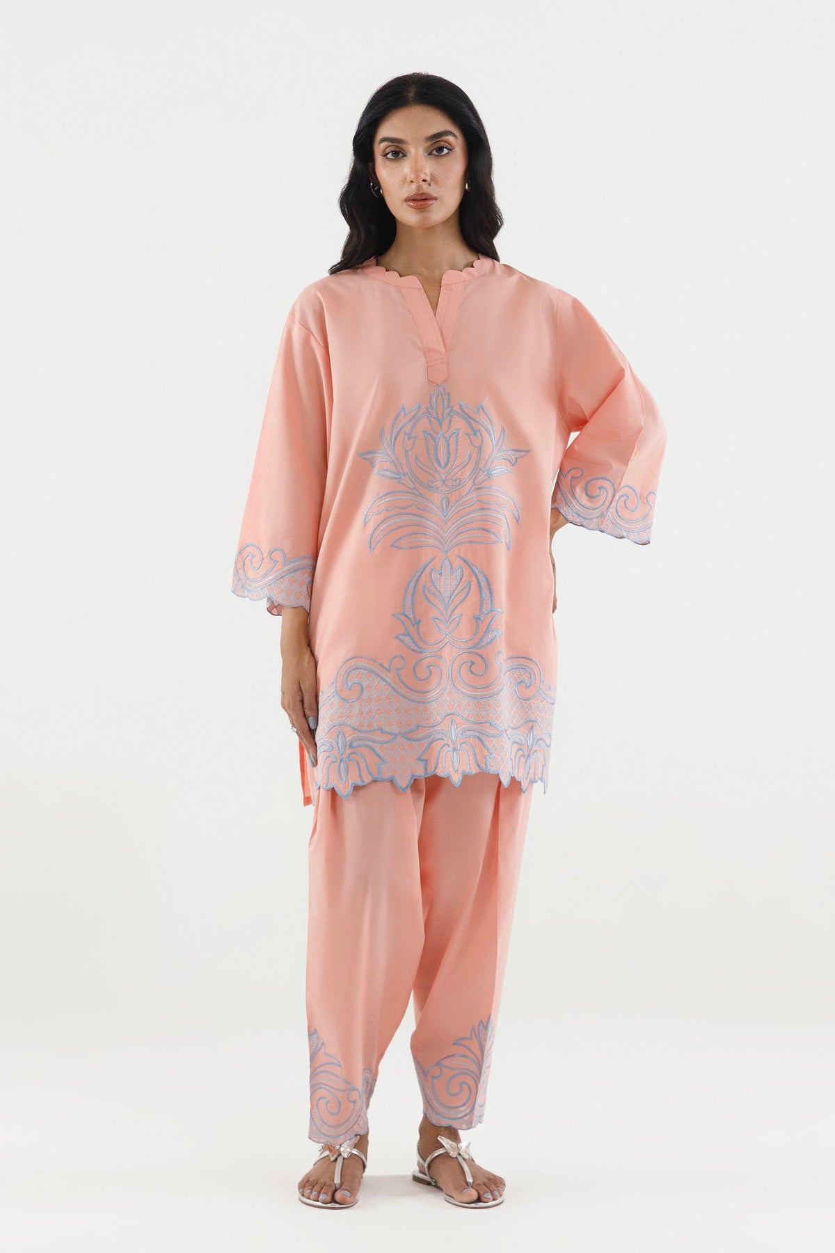Stitched Embroidered Lawn Shirt+ Shalwar