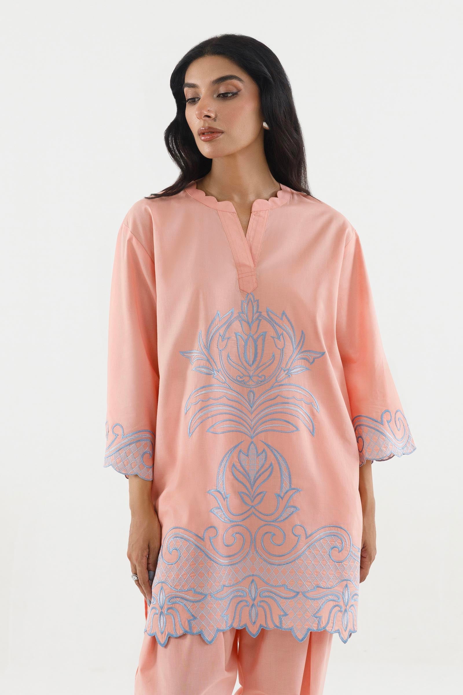 Stitched Embroidered Lawn Shirt+ Shalwar