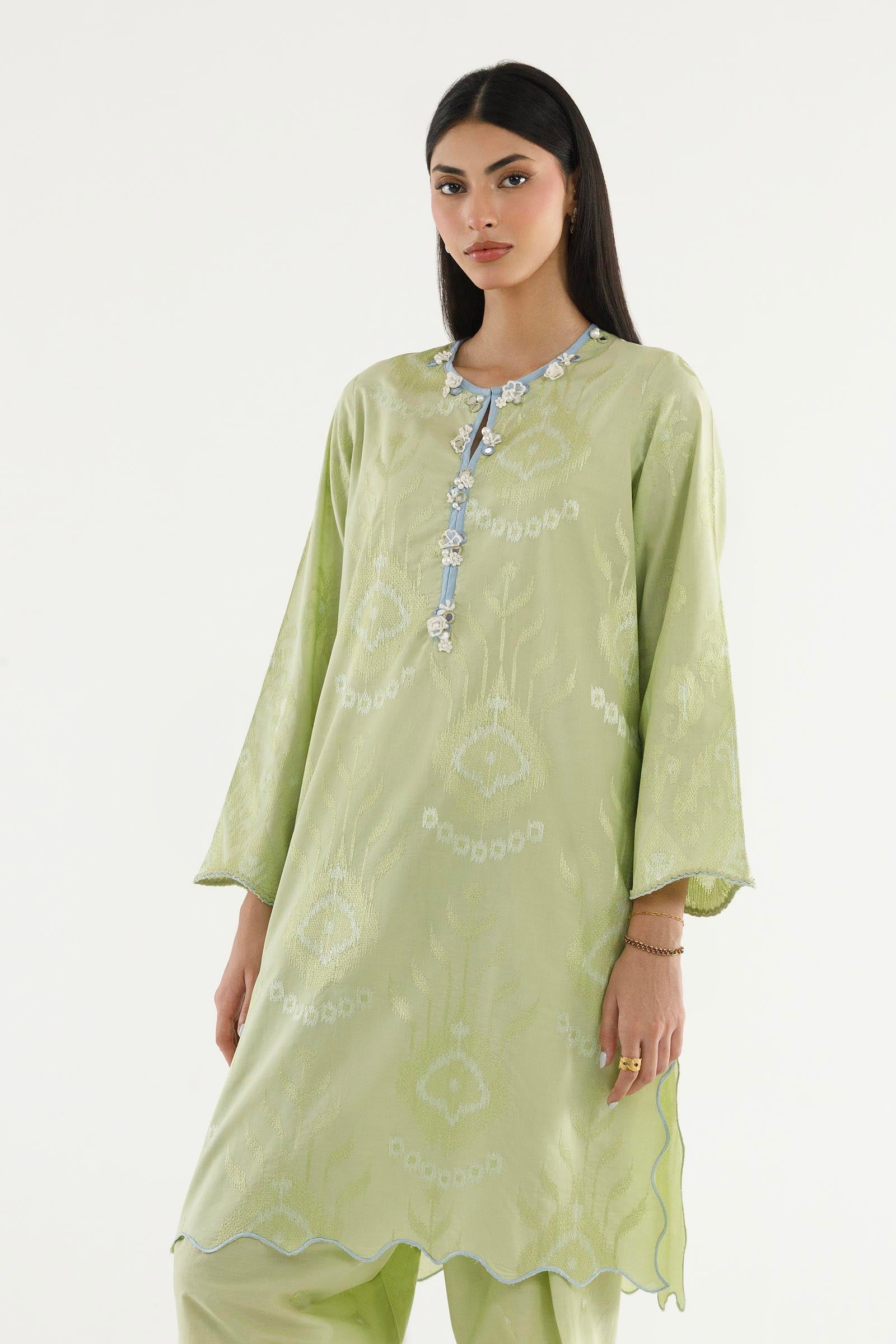Stitched Embroidered Lawn Shirt+ Shalwar