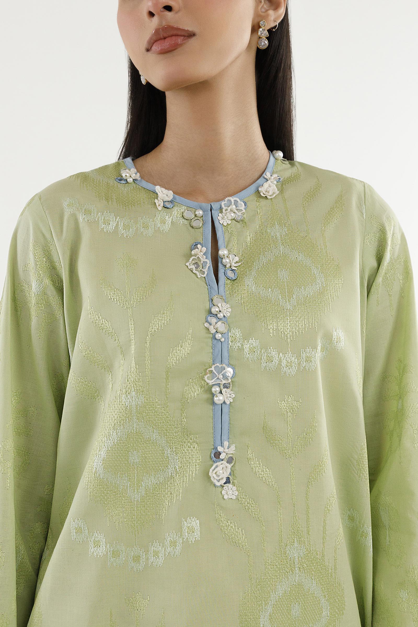 Stitched Embroidered Lawn Shirt+ Shalwar