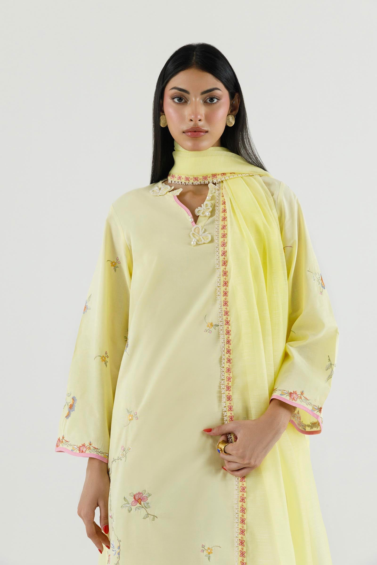 Stitched Embroidered Lawn Suit