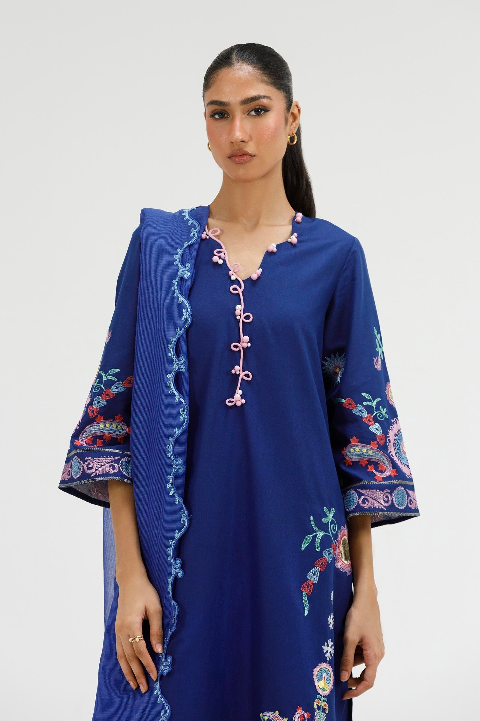 Stitched Embroidered Lawn Suit