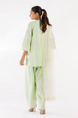 Stitched Embroidered Sheesha Silk Shirt+ Shalwar