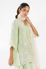 Stitched Embroidered Sheesha Silk Shirt+ Shalwar