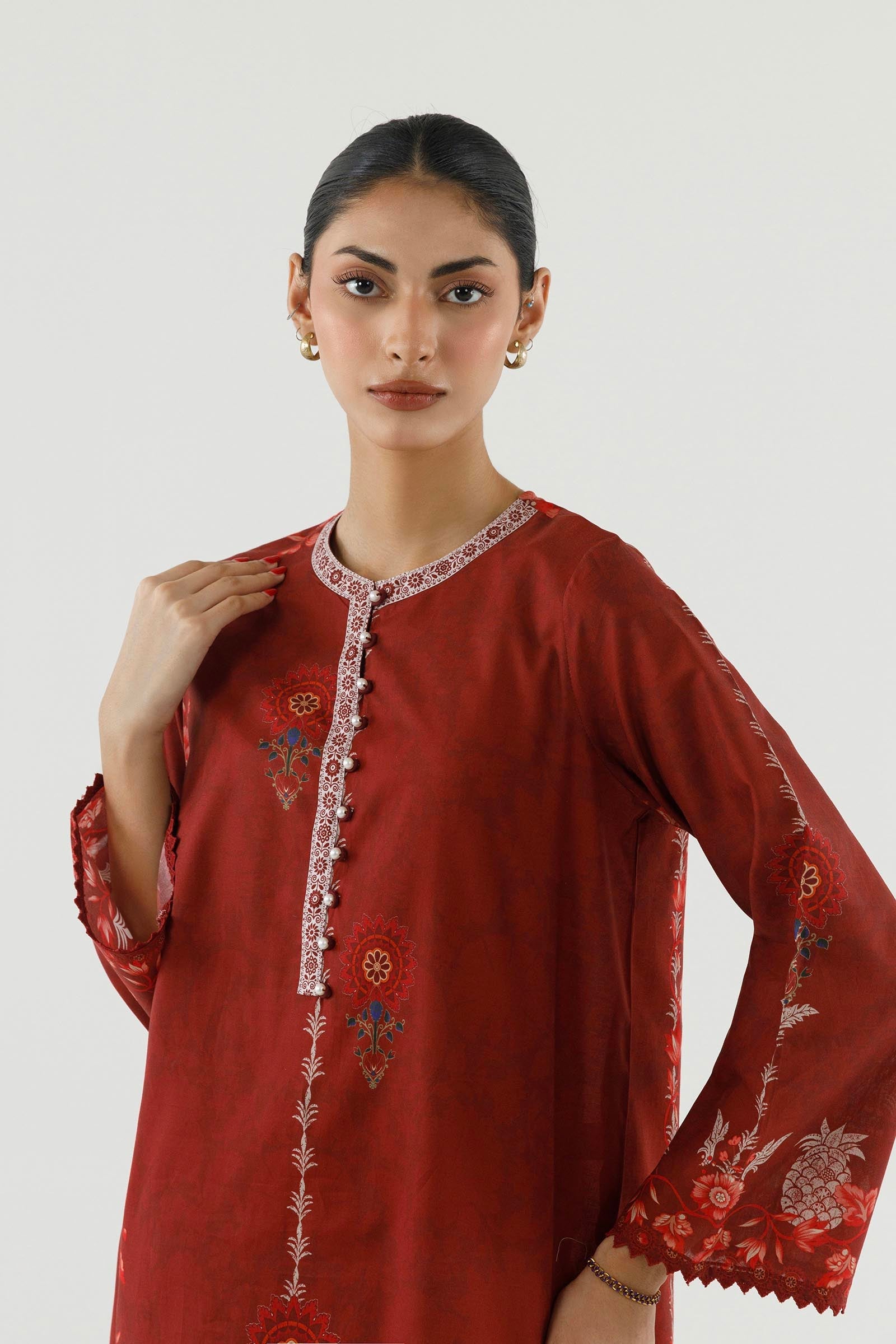 Stitched Printed Lawn Shirt+ Bottom