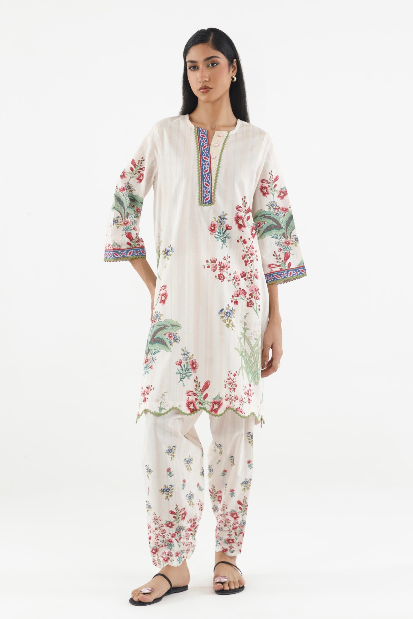 Stitched Printed Cambric Shirt+ Shalwar