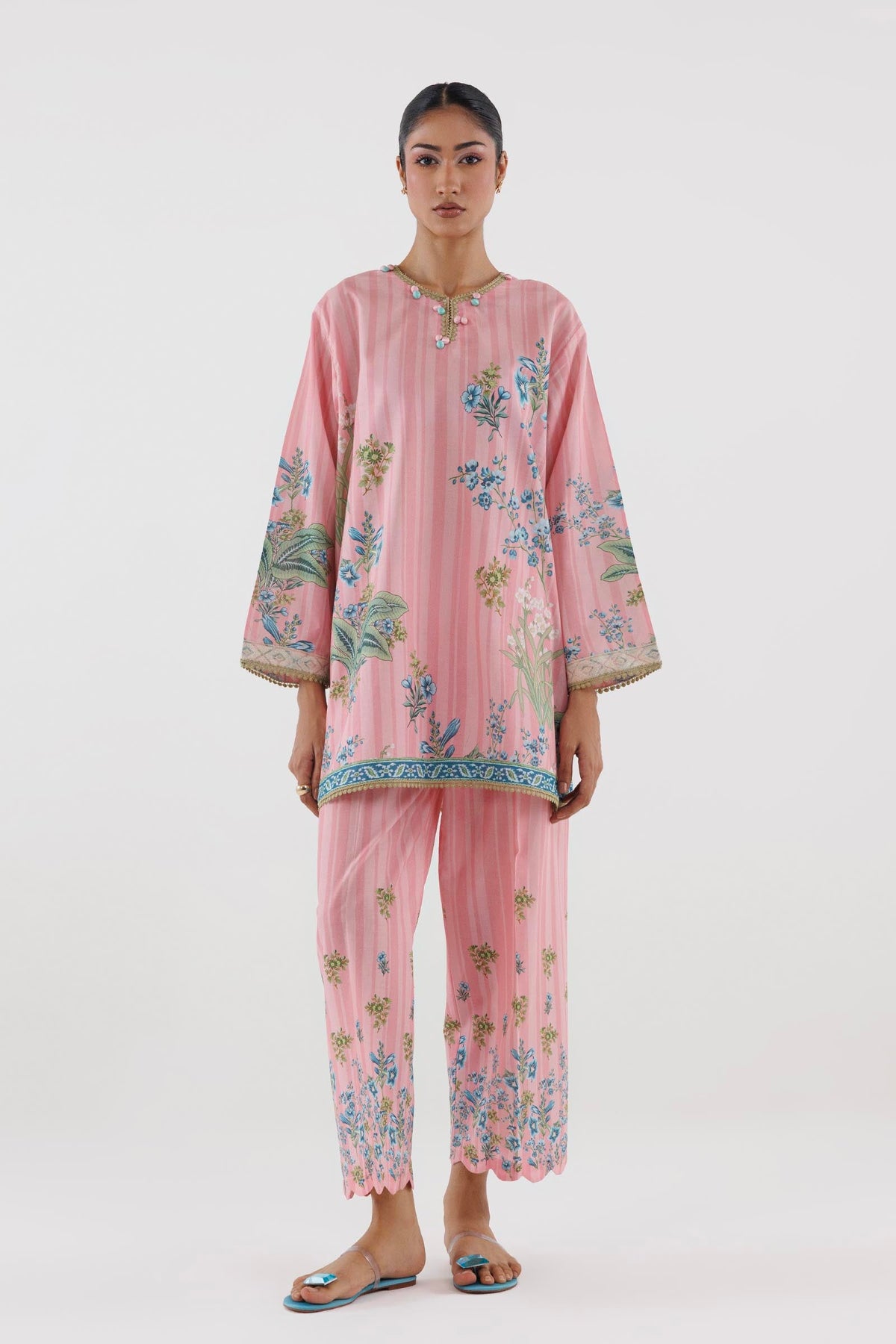 Stitched Printed Lawn Shirt+ Culotte