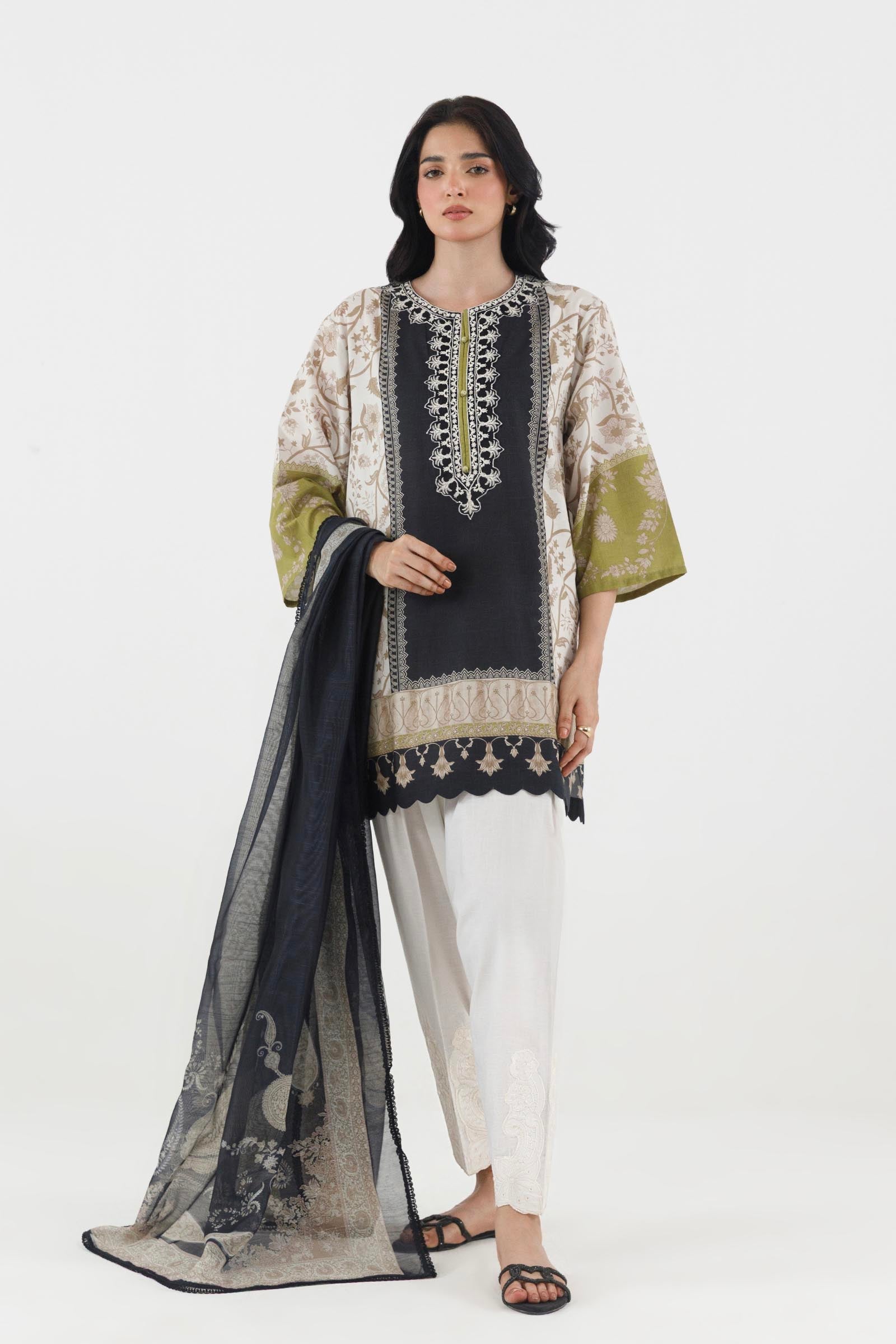 Stitched Printed Lawn Shirt+ Dupatta