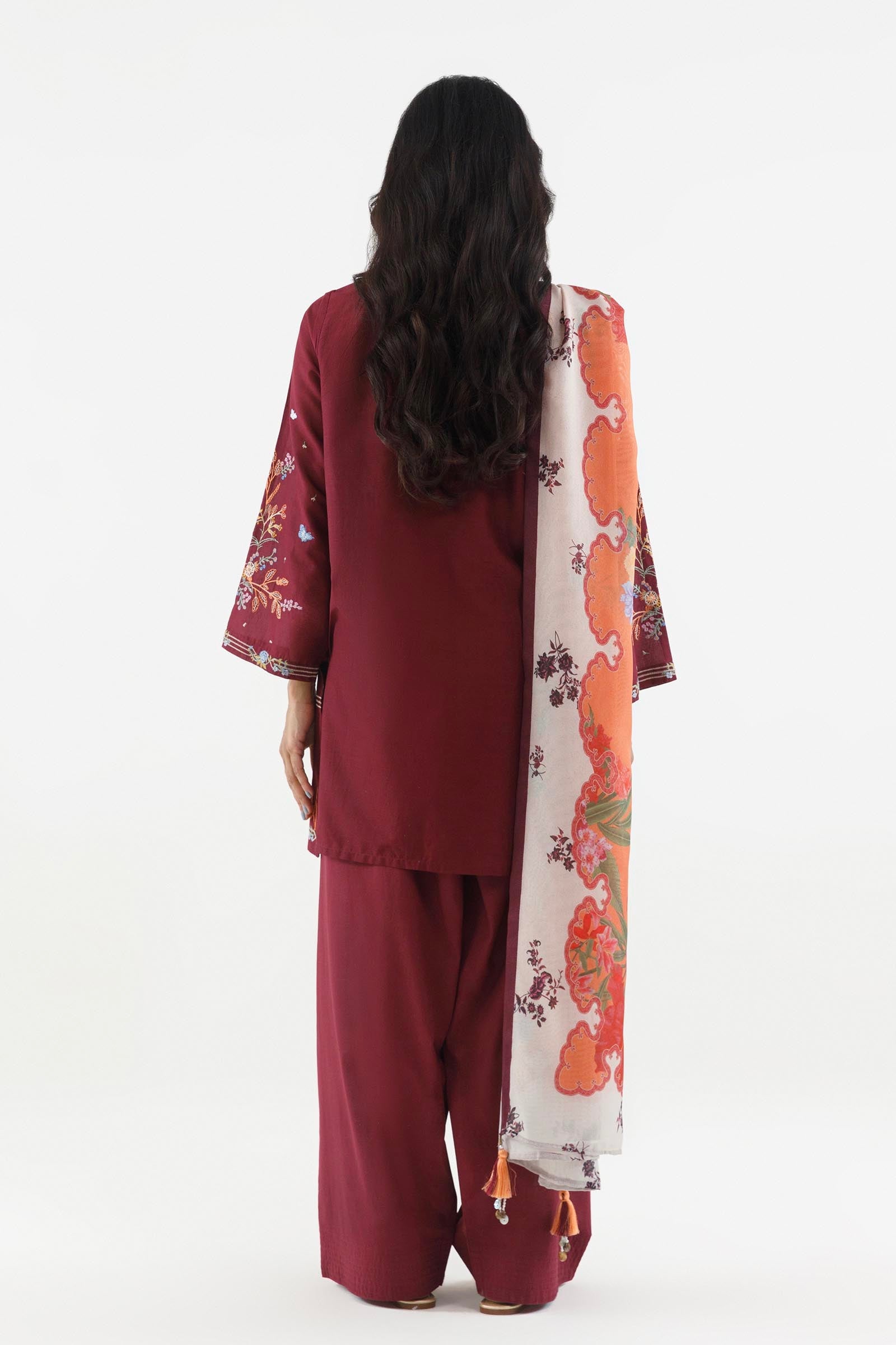 Stitched Embroidered Muzlin Lawn Suit