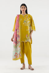 Stitched Embroidered Muzlin Suit