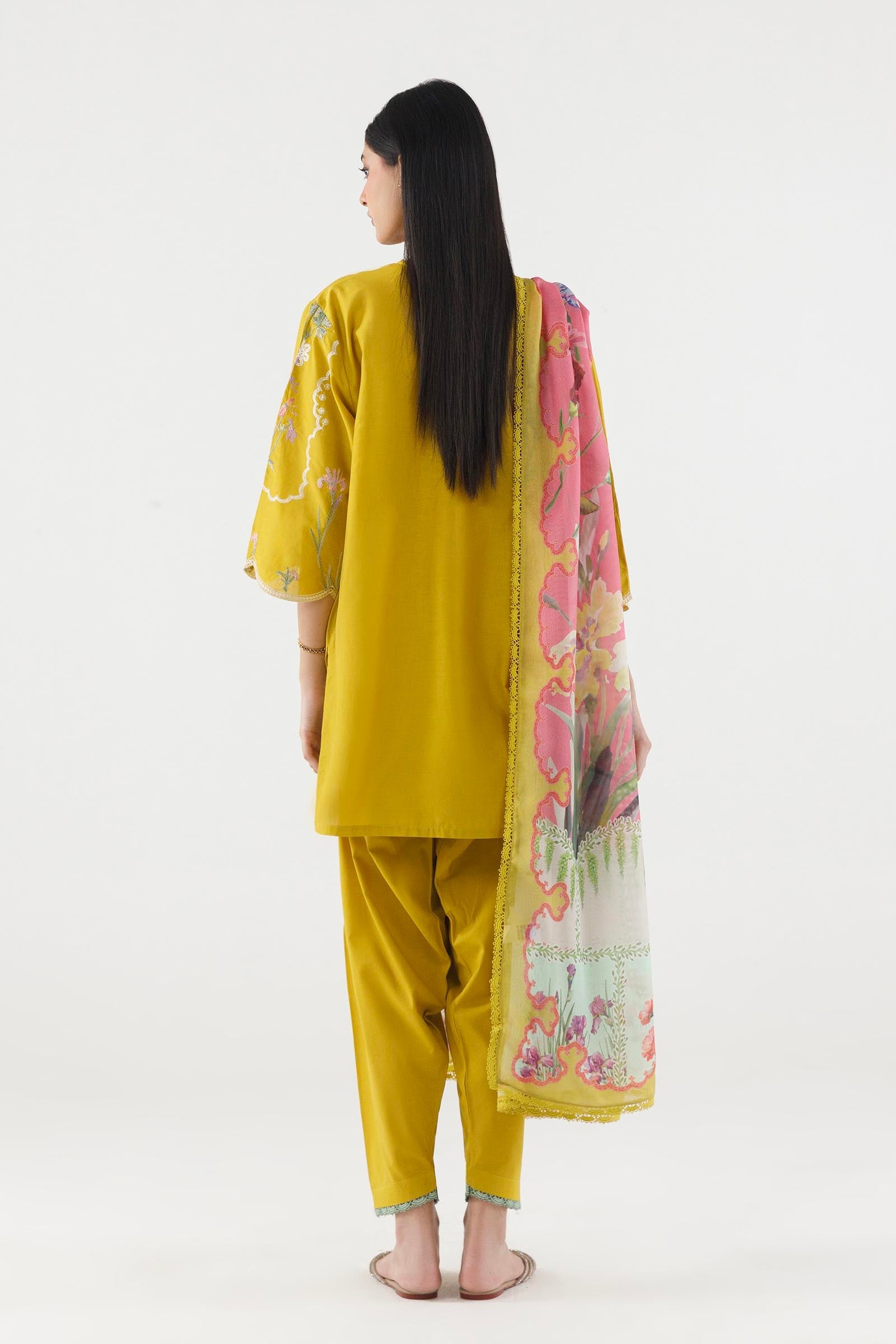 Stitched Embroidered Muzlin Suit
