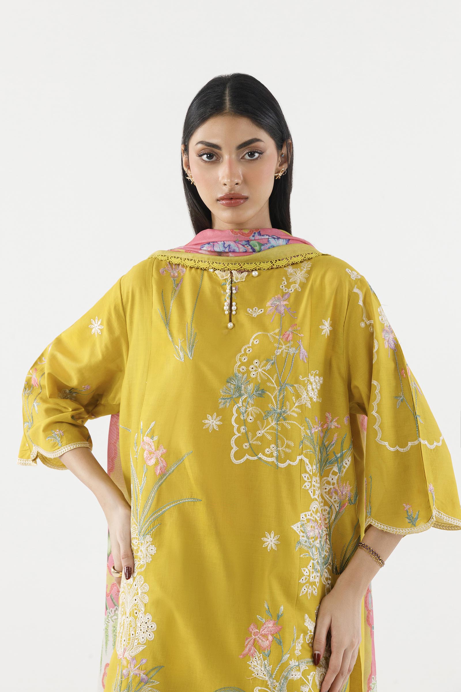 Stitched Embroidered Muzlin Suit