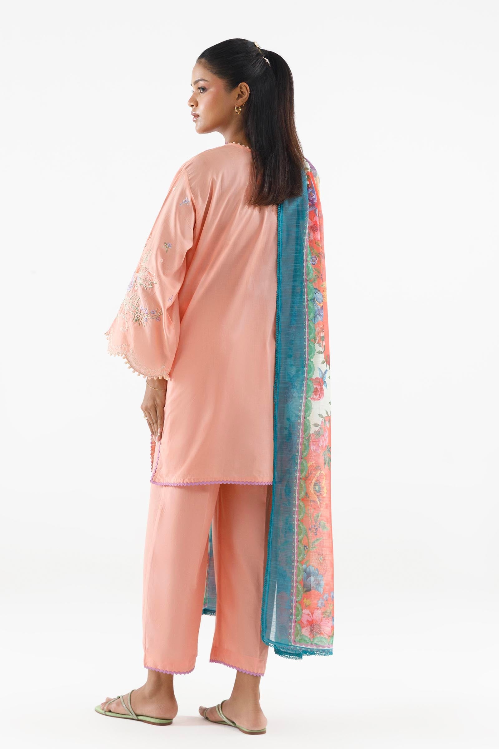Stitched Embroidered Muzlin Suit
