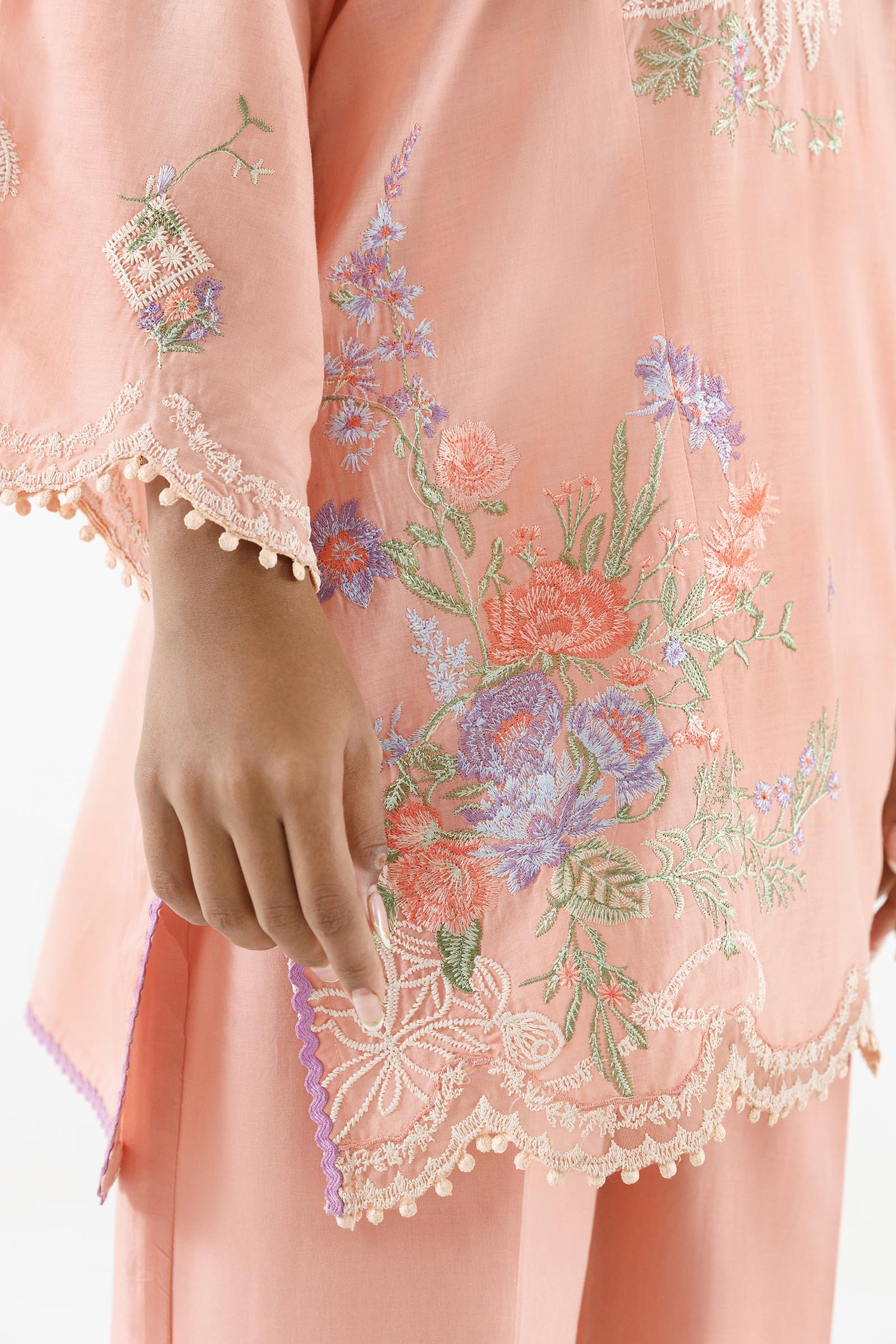 Stitched Embroidered Muzlin Suit