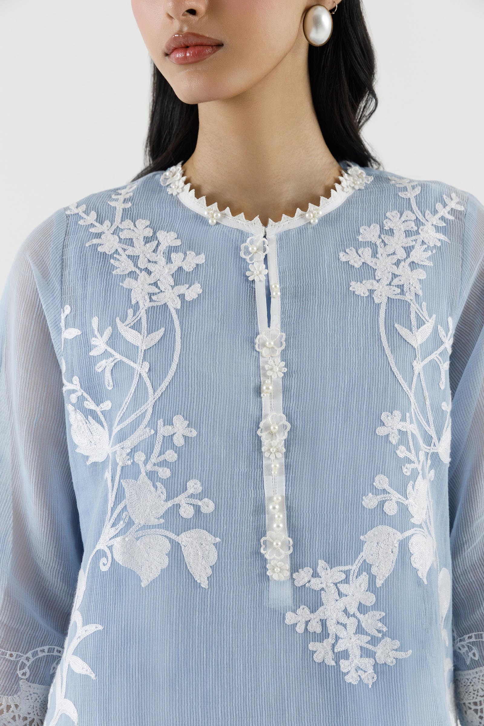 Stitched Embroidered Muzlin Suit