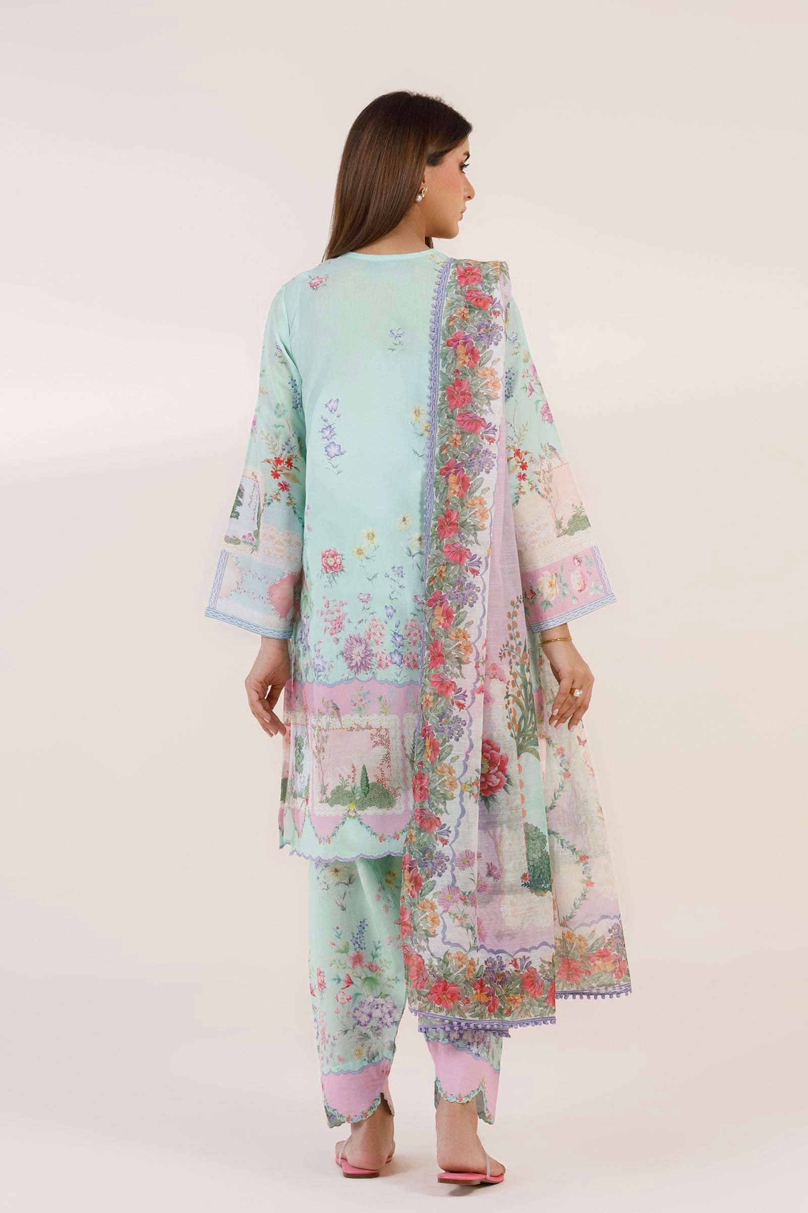Stitched Printed Muzlin Suit
