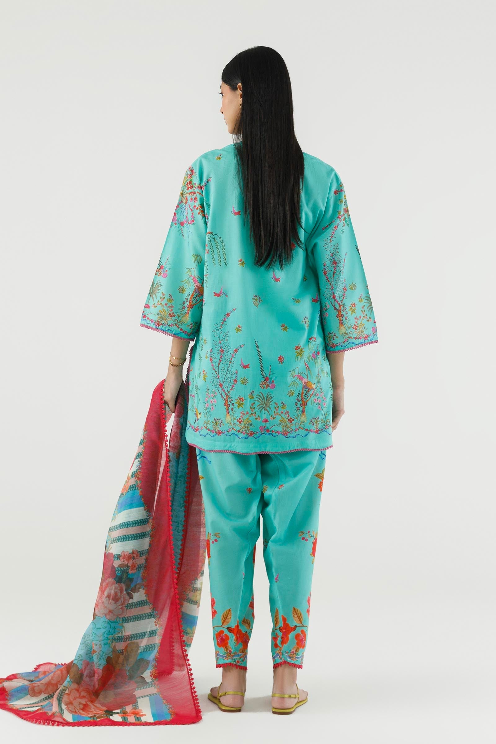 Stitched Embroidered Muzlin Suit