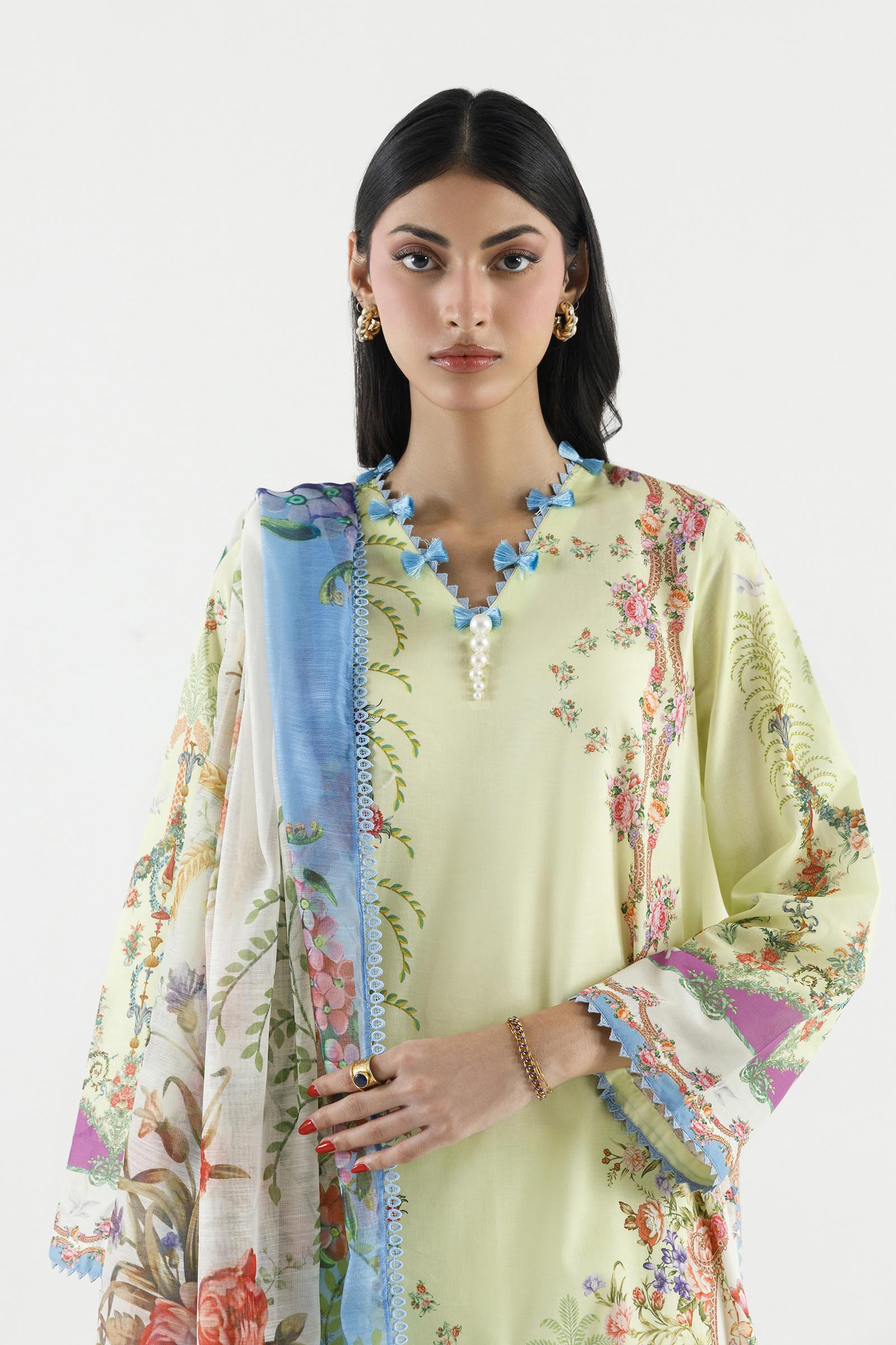 Stitched Embroidered Muzlin Suit