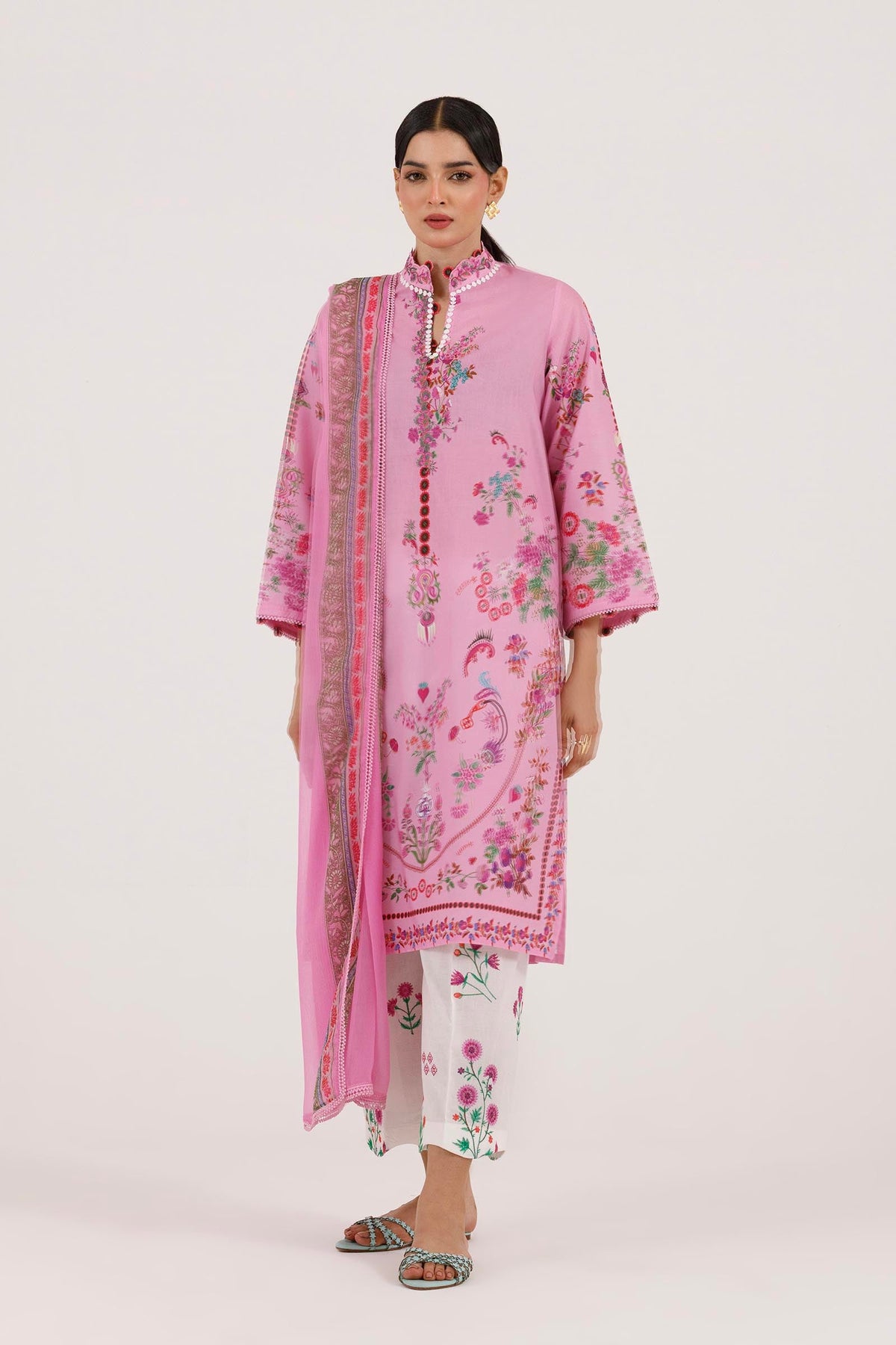 Stitched Embroidered Muzlin Suit