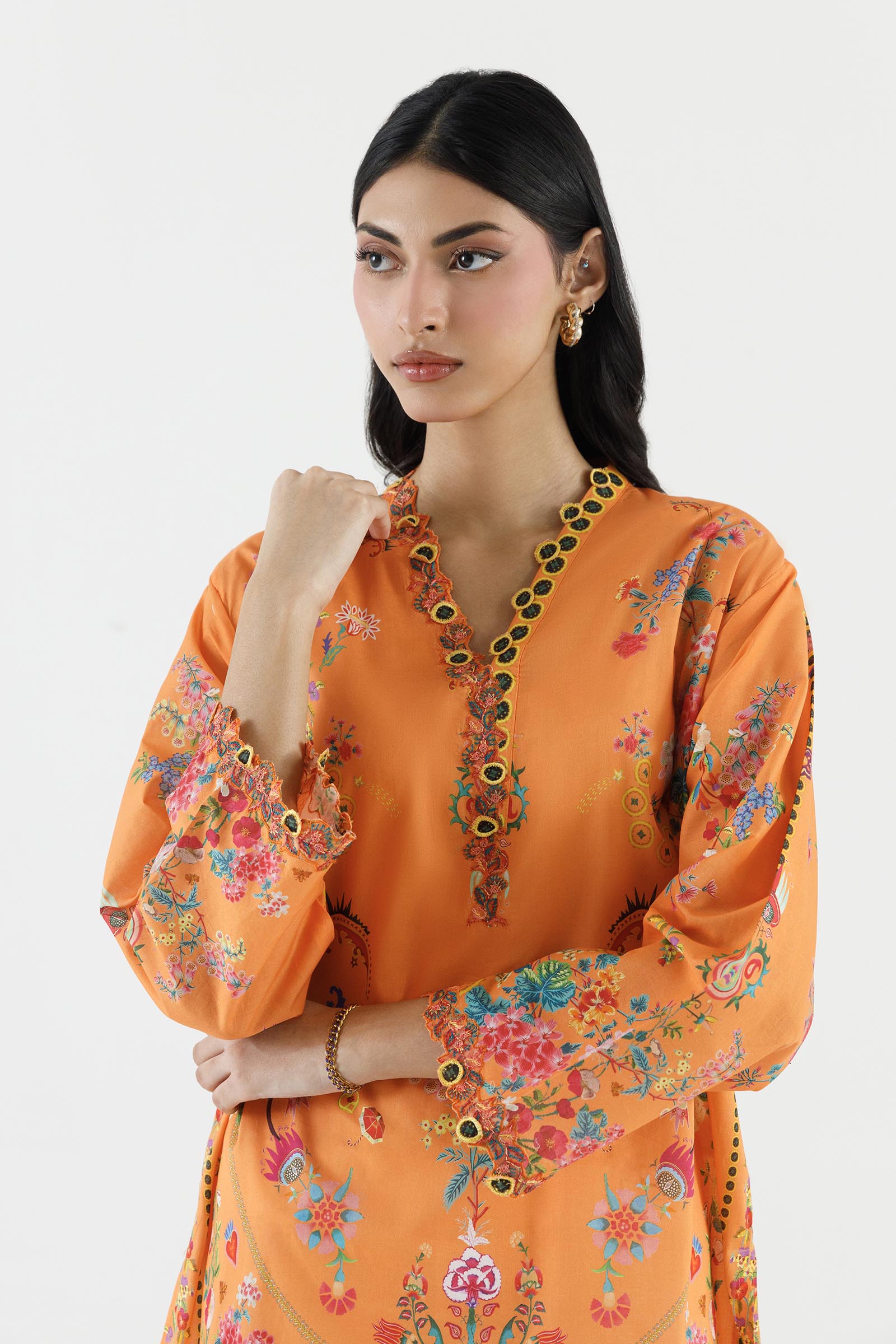 Stitched Embroidered Muzlin Suit