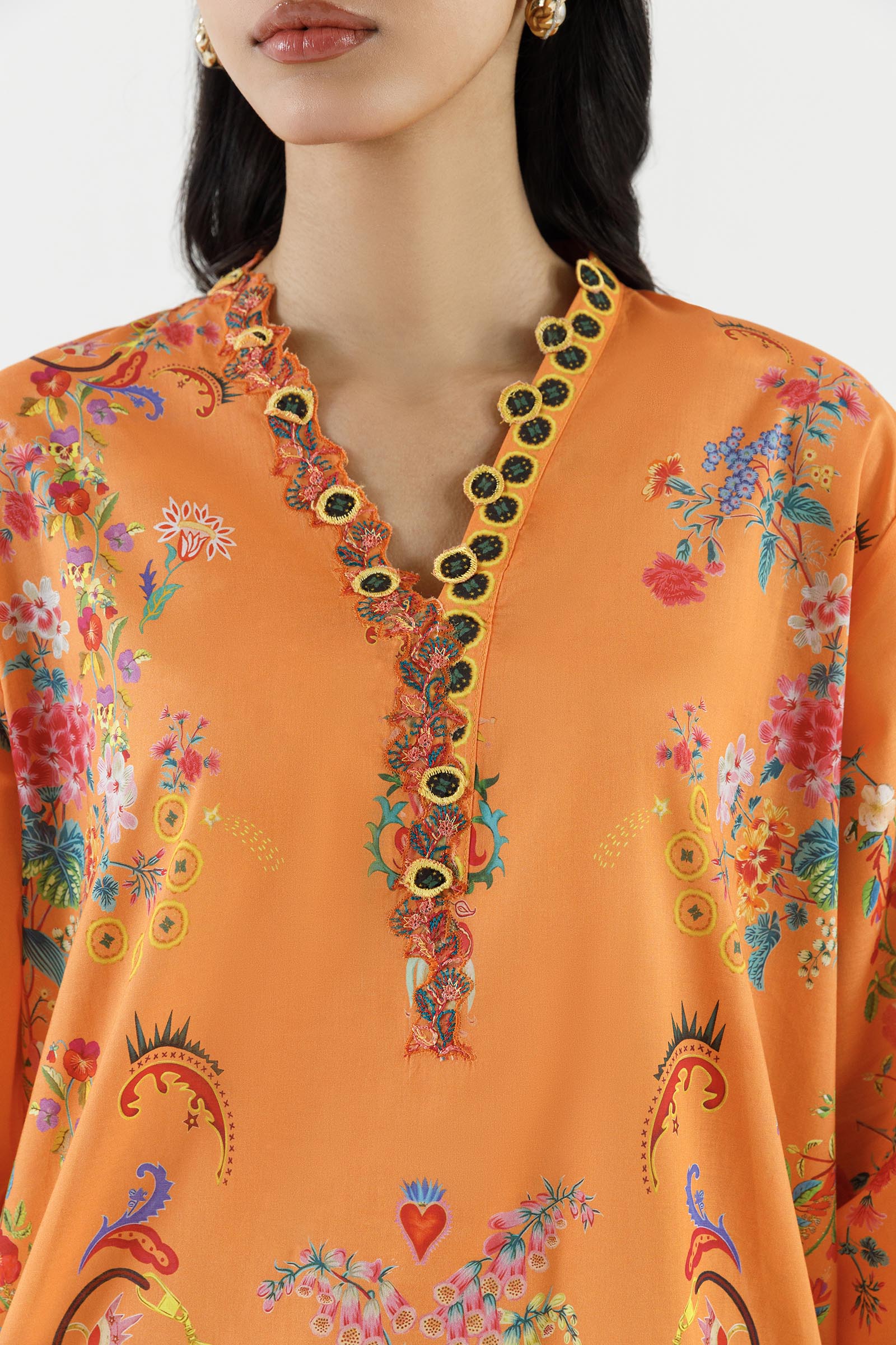 Stitched Embroidered Muzlin Suit