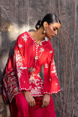 Stitched Embroidered Raw Silk Shirt+ Shalwar