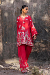 Stitched Embroidered Raw Silk Shirt+ Shalwar