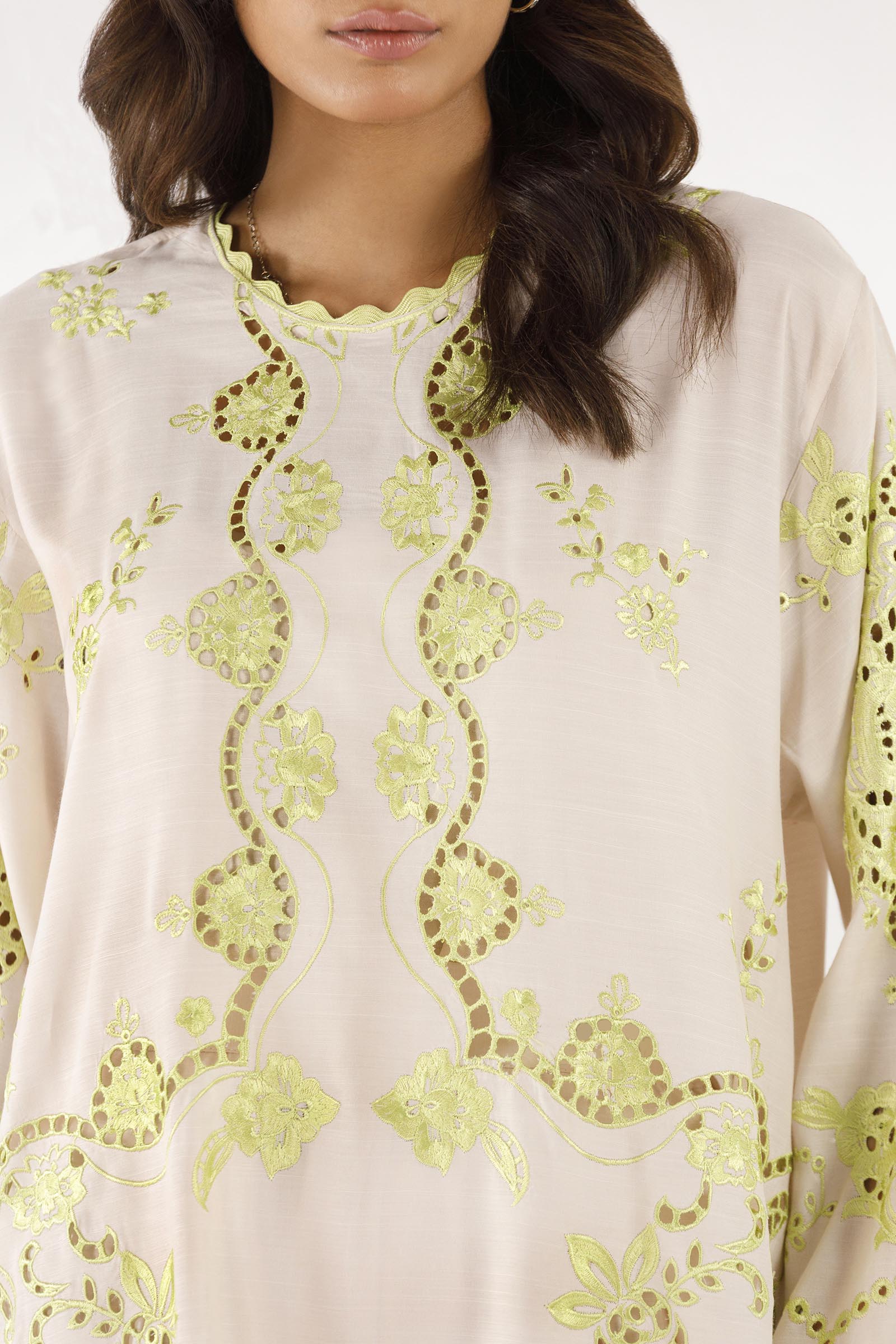 Stitched Embroidered Raw Silk Shirt + Shalwar