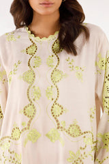 Stitched Embroidered Raw Silk Shirt + Shalwar